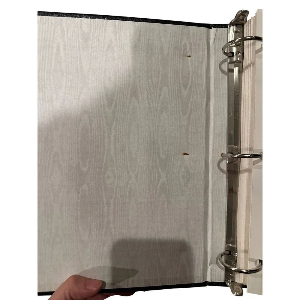 Vintage Magnetic Photo Album Black Faux Leather Gold Foil Archival 100 Pages